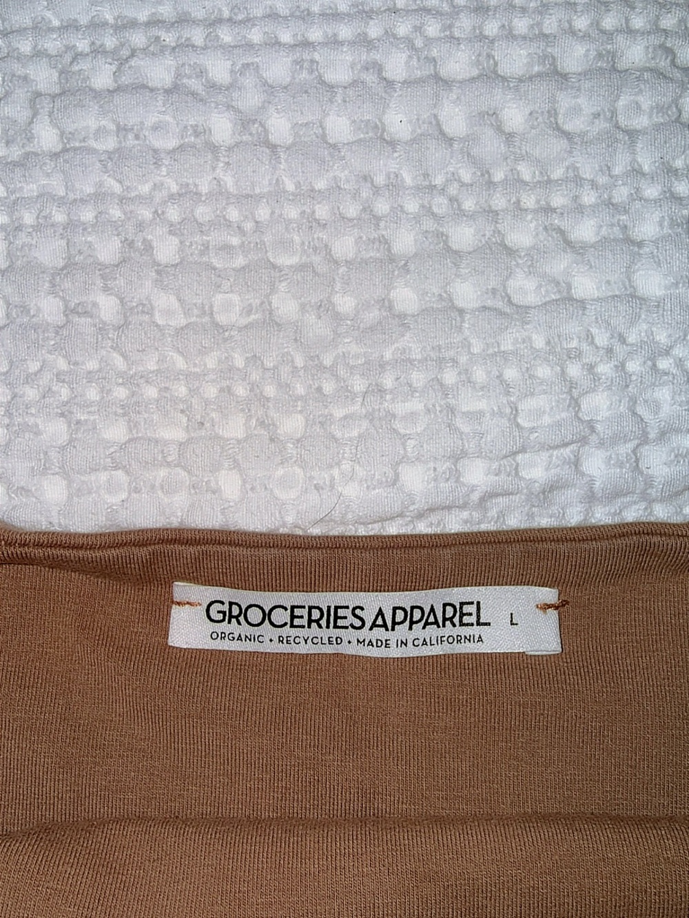 Like New GROCERIES APPAREL Two-Layer Spaghetti Crop Brown Size: Large - Picture 5 of 6